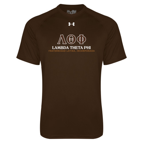 Under Armour Brown Tech Tee-Greek Letters Fraternity Name Spanish