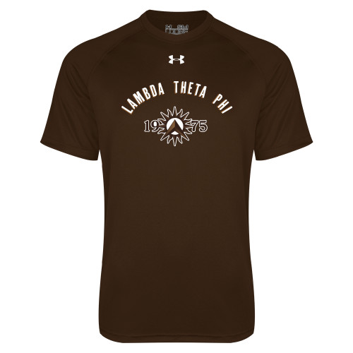 Under Armour Brown Tech Tee-Lambda Theta Phi Arched