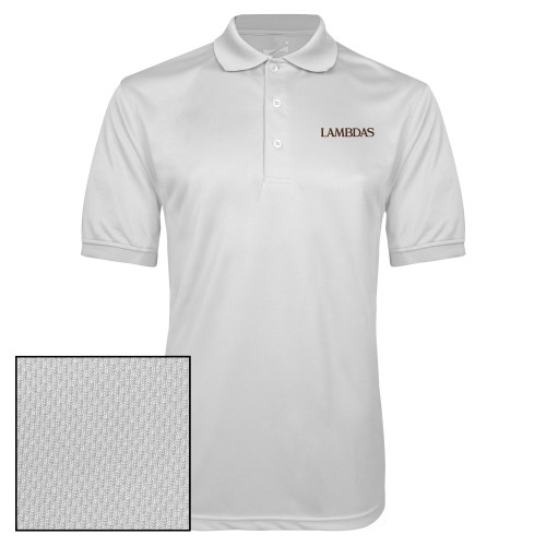 White Dry Mesh Polo-Lambdas