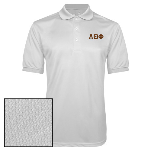 White Dry Mesh Polo-Traditonal Greek Letters