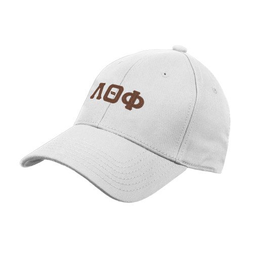 White Structured Adjustable Pro Style Hat-Traditonal Greek Letters