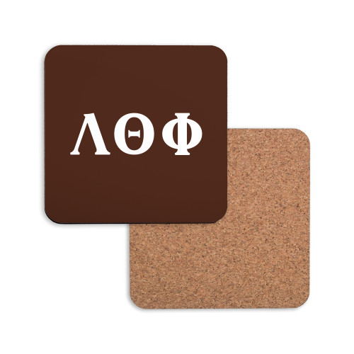 Hardboard Coaster w/Cork Backing-Greek Letters