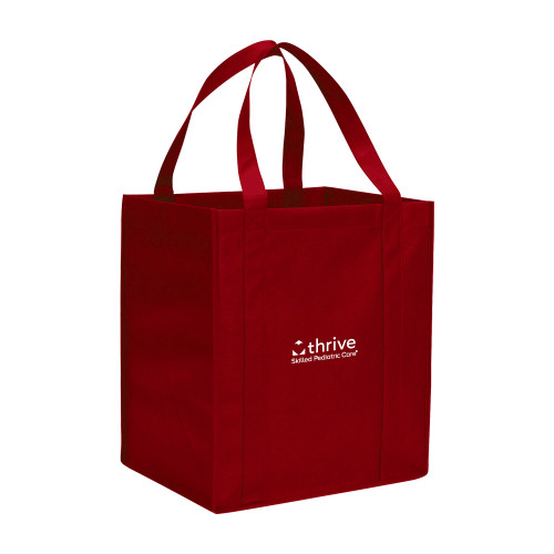 Non Woven Red Grocery Tote-Skilled Pediatric Care