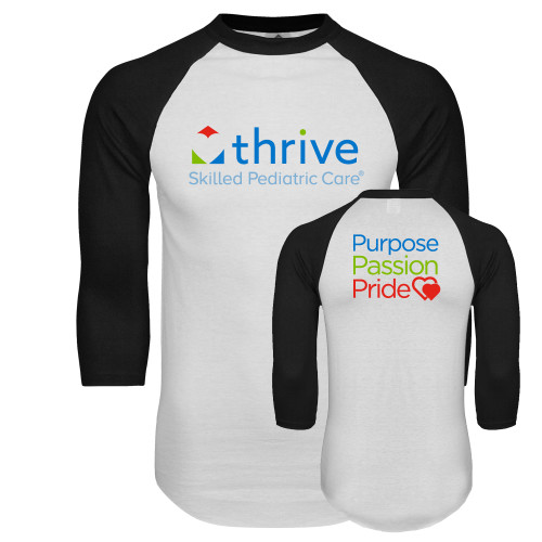 White/Black Raglan Baseball T Shirt-Skilled Pediatric Care