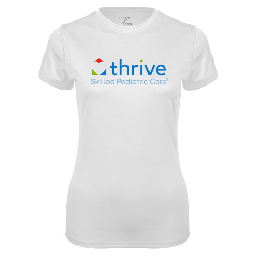 Womens White Performance Tee-Skilled Pediatric Care