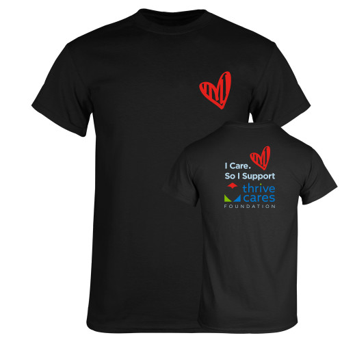 Black T Shirt-Thrive Cares Heart