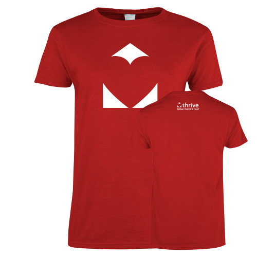Womens Short Sleeve Red Tee-Icon