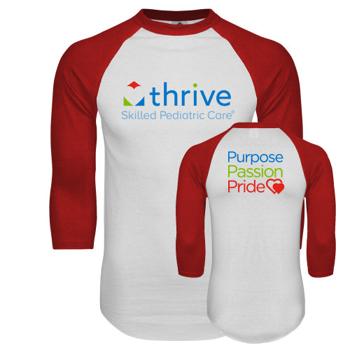 White/Red Raglan Baseball T Shirt-Skilled Pediatric Care