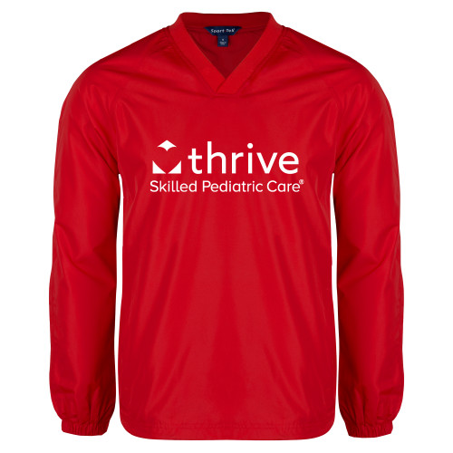 Red V Neck Raglan Windshirt-Skilled Pediatric Care