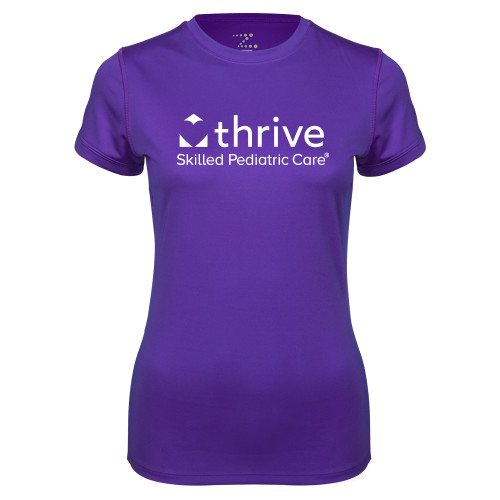 Womens Purple Performance Tee-Skilled Pediatric Care