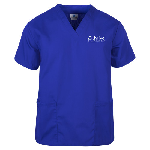 Unisex Royal V- Neck Scrub Tunic-Skilled Pediatric Care