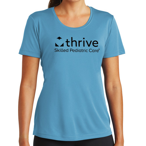 Womens Light Blue Performance Short Sleeve Tee-Skilled Pediatric Care