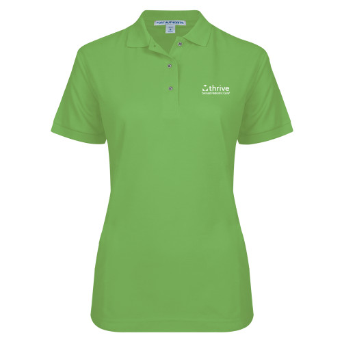 Womens Silk Touch Lime Green Pique Polo-Skilled Pediatric Care