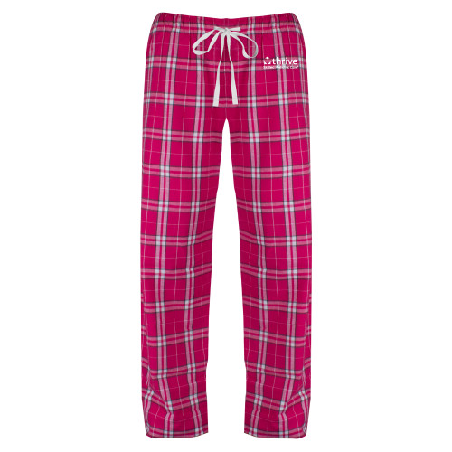 Womens Dark Fuchsia/White Flannel Pajama Pant-Skilled Pediatric Care