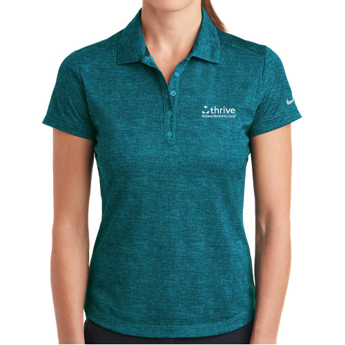 Nike Womens Teal Dri Fit Crosshatch Polo-Skilled Pediatric Care