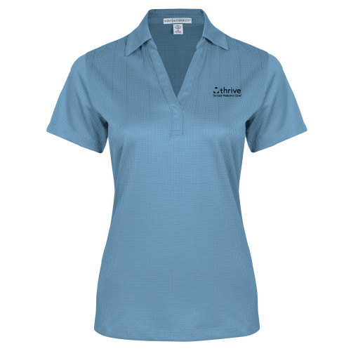 Womens Light Blue Performance Fine Jacquard Polo-Skilled Pediatric Care