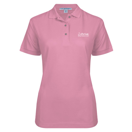 Womens Silk Touch Light Pink Pique Polo-Skilled Pediatric Care