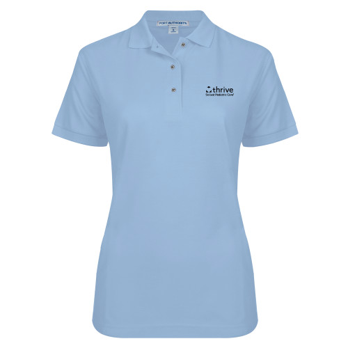 Womens Silk Touch Light Blue Pique Polo-Skilled Pediatric Care