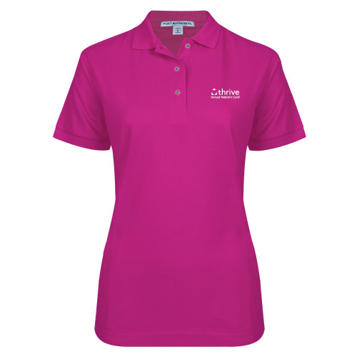 Womens Silk Touch Tropical Pink Pique Polo-Skilled Pediatric Care