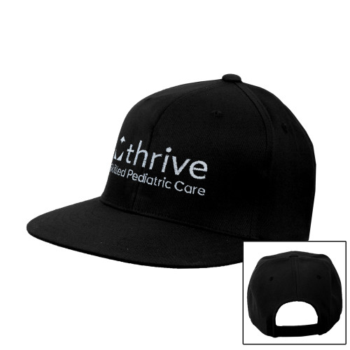 Black Flat Bill Snapback Hat-Skilled Pediatric Care