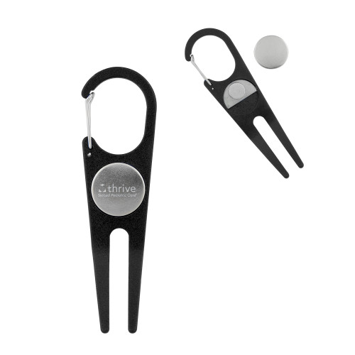 Black Aluminum Divot Tool/Ball Marker-Skilled Pediatric Care  Engraved