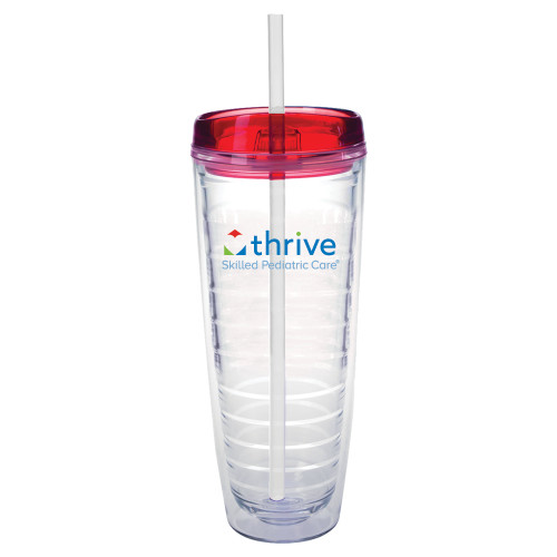 Tritan Double Wall Tumbler w/Red Top 26oz-Skilled Pediatric Care