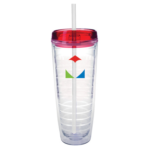 Tritan Double Wall Tumbler w/Red Top 26oz-Icon