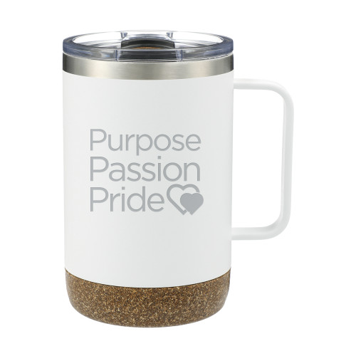 Valhalla Vacuum Insulated Camp White Mug 14oz-Purpose Passion Pride  Engraved