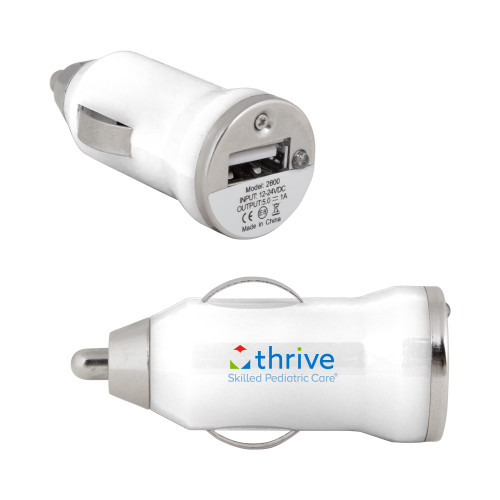 On the Go White Car Charger-Skilled Pediatric Care