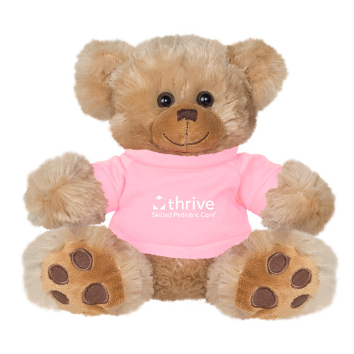 Plush Big Paw 8 1/2 inch Brown Bear w/Pink Shirt-Skilled Pediatric Care