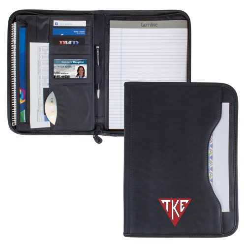 Wall Street Black Zippered Padfolio-Houseplate