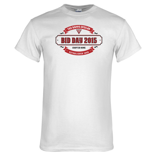 White T Shirt-Bid Day - Chapter Name