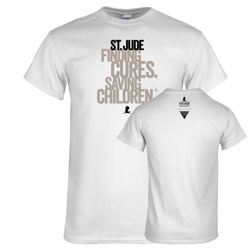 White T Shirt-St Jude Finding Cures Saving Children