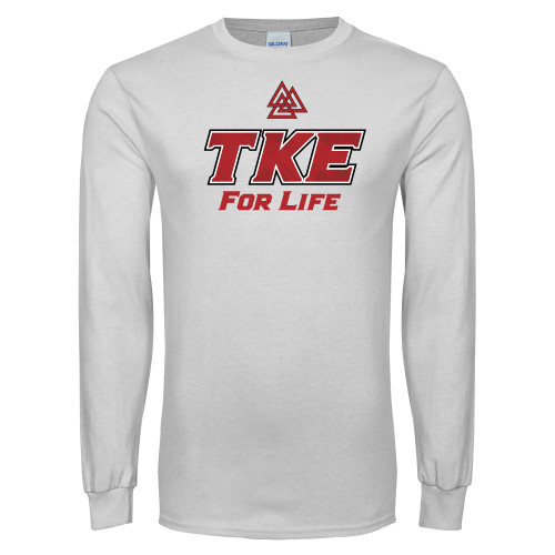 White Long Sleeve T Shirt-TKE 4 Life