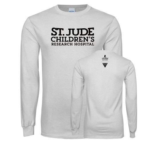 White Long Sleeve T Shirt-St Jude Childrens Research Hospital