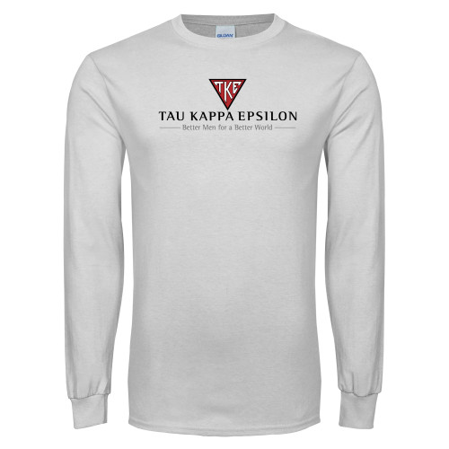 White Long Sleeve T Shirt-House Plate Better Men for a Better World
