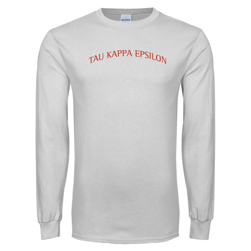 White Long Sleeve T Shirt-Arched Tau Kappa Epsilon