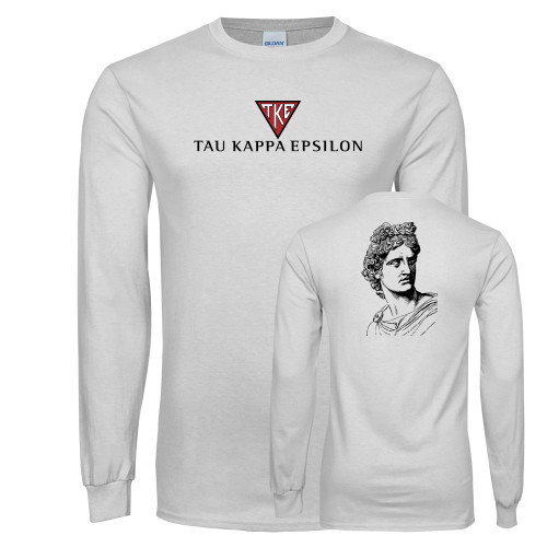 White Long Sleeve T Shirt-House Plate Tau Kappa Epsilon