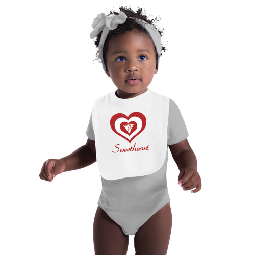 White Baby Bib-Triple Heart Sweetheart Design