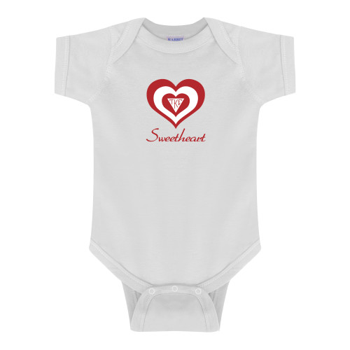White Infant Onesie-Triple Heart Sweetheart Design