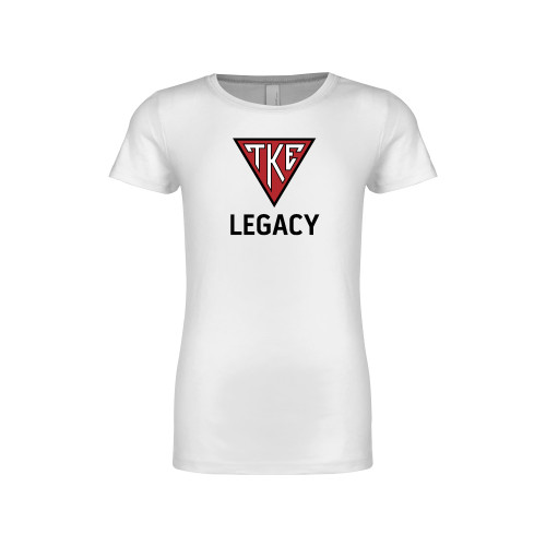 Next Level Girls White Fashion Fit T Shirt-Legacy