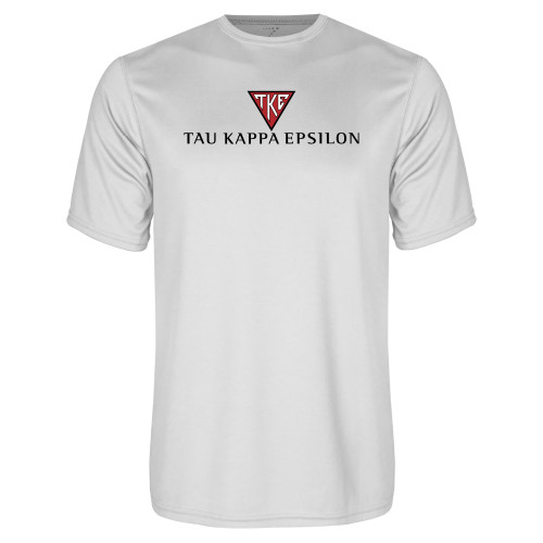 White Performance Tee-House Plate Tau Kappa Epsilon