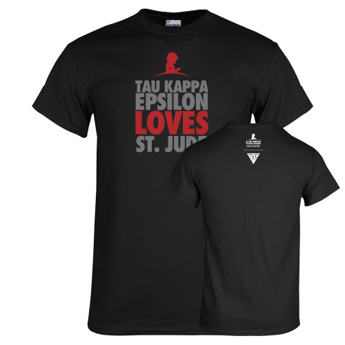 Black T Shirt-Tau Kappa Epsilon Loves St Jude