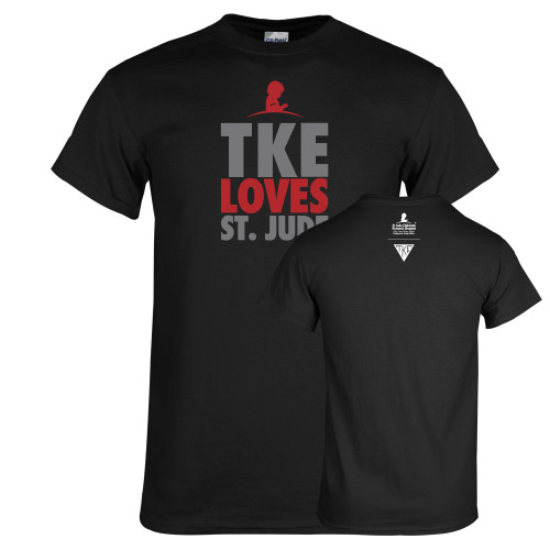 Black T Shirt-TKE Loves St Jude