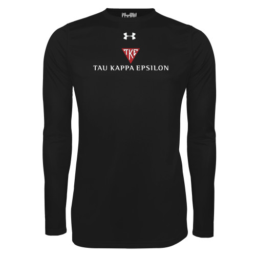 Under Armour Black Long Sleeve Tech Tee-House Plate Tau Kappa Epsilon