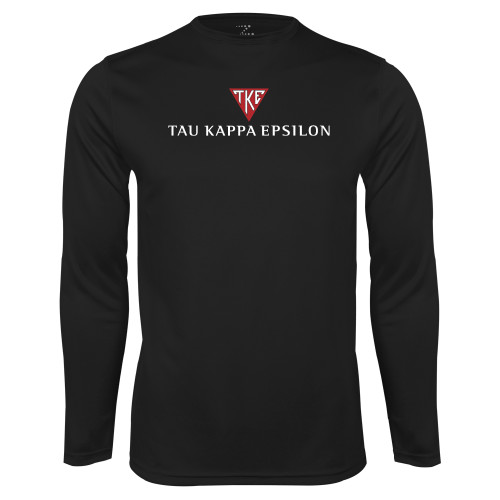 Black Performance Long Sleeve Shirt-House Plate Tau Kappa Epsilon