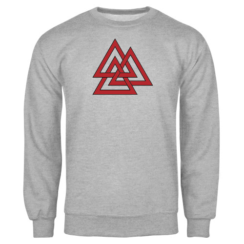 Grey Fleece Crew-Interlocking Triangles