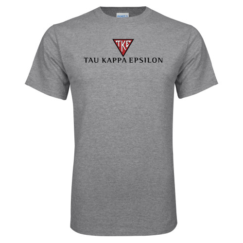 Grey T Shirt-House Plate Tau Kappa Epsilon