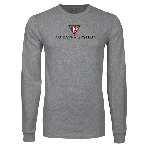 Grey Long Sleeve T Shirt-House Plate Tau Kappa Epsilon