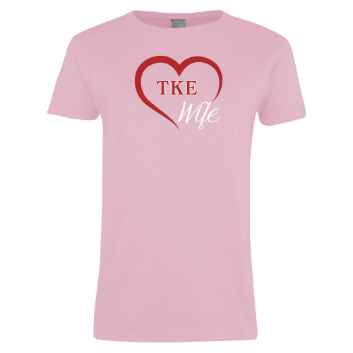 Womens Pink Short Sleeve Tee-TKE in Heart - TKE Wife
